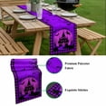 thumbnail image 5 of Halloween Table Runner - 108 Inch Long, Kitchen Dining Table Runner Dresser Scarves, Moon Bat Castle Bat Plaid Black Purple Pink Farmhouse Decor for Coffee Tables Wedding Party Banquet, 5 of 8