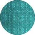 thumbnail image 1 of Ahgly Company Indoor Round Oriental Turquoise Blue Industrial Area Rugs, 8' Round, 1 of 4