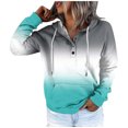 thumbnail image 1 of WEAIXIMIUNG Chandails en Molleton Courts pour Femmes Chandail à Capuchon Automne et Hiver Style de Rue Changeant Progressivement de Couleur Col à Boutons Poche Cordon de Serrage Chandail à Capuchon de Sport Décontracté (2), 1 of 5