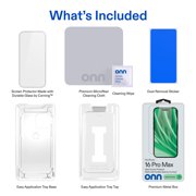 onn Corning Glass Screen Protector for iPhone® 16 Pro Max, Made with Durable Glass by Corning™ for Ultimate Protection, Includes Easy Application Tray