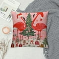 thumbnail image 2 of MLJA Christmas Pillow Cover Pink Flamingo Throw Pillow Case Hello Merry Xmas Pillowcase Decor for Sofa Bedroom Living Room, 2 of 5