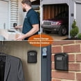 thumbnail image 4 of Caja de llaves montada en la pared, minicaja fuerte para exteriores con código reiniciable de 4 dígitos, caja de llaves impermeable para el hogar, fábrica, garaje, color negro, 4 of 5