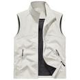 thumbnail image 2 of Sewkxo Mens Vests Outerwear Windproof Lightweight Softshell Vests Sports Sleeveless Jacket for Golf Hiking Fishing Running,White L, 2 of 7