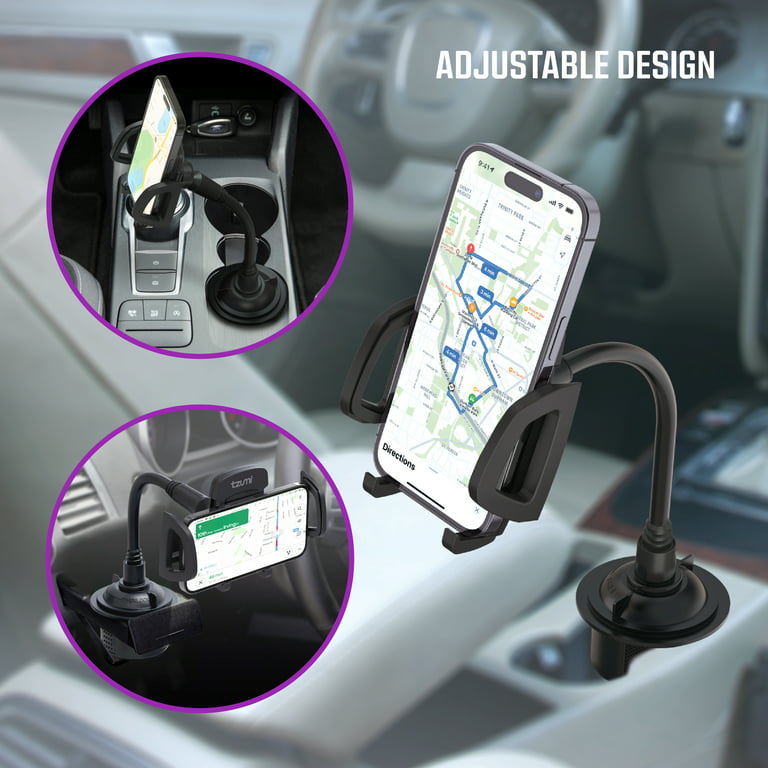 Flexview Auto Cup Holder Phone Mount, Fully Adjustable Gooseneck