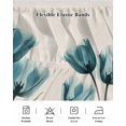 thumbnail image 7 of Teal Tulip Bed Skirt Queen Size 18" Drop Minimalist Modern Flower Art Linen Background Ruffled Wrap Around Bed Skirts Adjustable Elastic Bedskirt Dust Ruffle for Queen Size Bed, 7 of 7