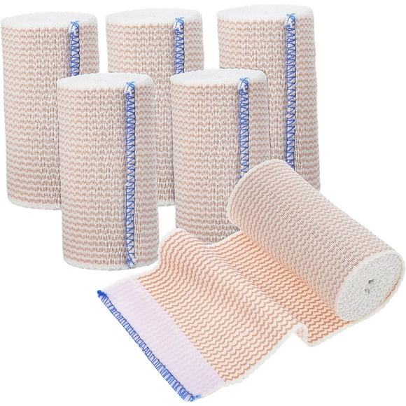 Elastic Sports Bandage Wrap Ace Bandage 10cm x 4.5m Blue Striped Comfortable for Dressing