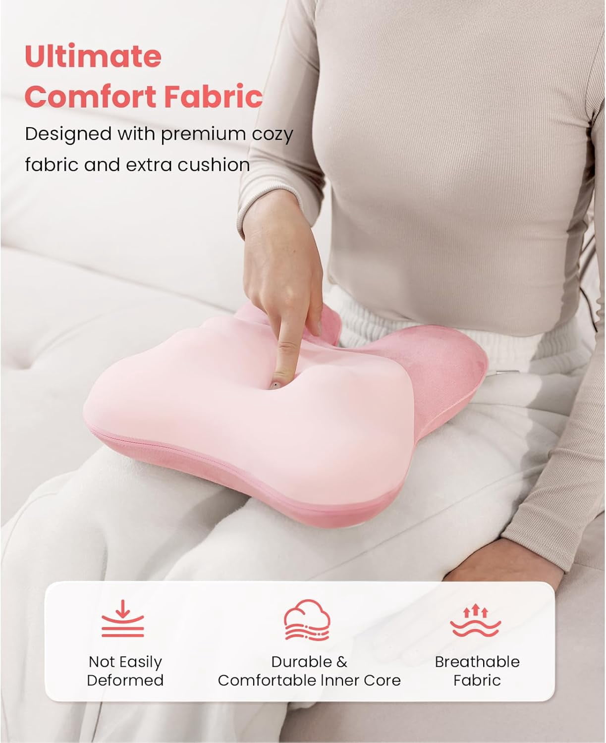 Bob and Brad 3D Shiatsu Kneading EZBack Massager with Heat Therapy, Deep Tissue Neck Massage Pillow for Neck Back Shoulder Pain Relief, FSA Eligible Ideal Gifts, Pink