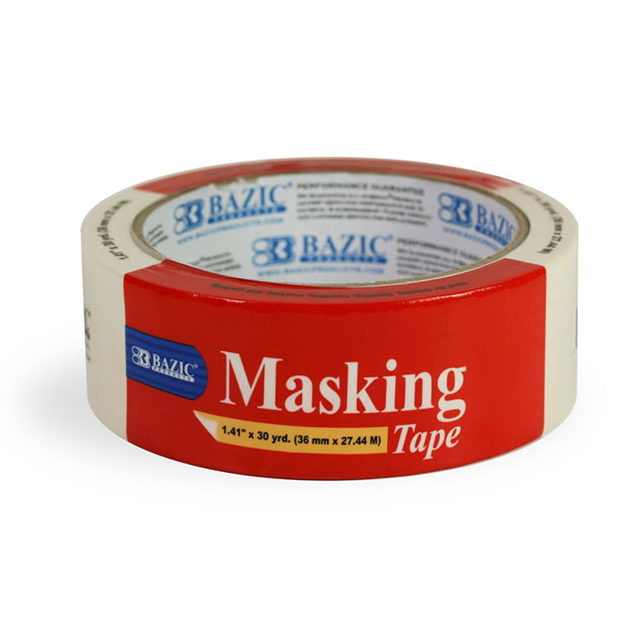 Adhesive White Bulk Case Pack of 36 General Purpose Masking Tape 1.41"x 60 Yds 
