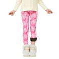 thumbnail image 4 of URMAGIC Girls Winter Mermaid/Unicorn Fleece Lined Leggings Toddler Kids Floral Thicken Warm Classic Tights Trousers 3-13T, 4 of 8