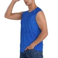 thumbnail image 3 of Easygdp Blue Glitter Men's Breathable Tank Tops Sleeveless Sporty T Shirts for Basketball, Mountaineering, Bodybuilding -XX-Large, 3 of 8