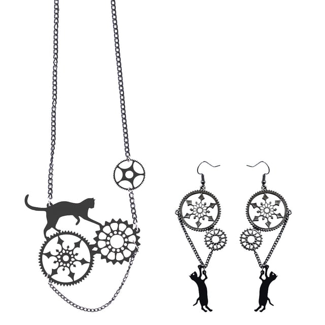 MasteelfCA 1 Ensemble Collier Créatif Boucles d'Oreilles Élégantes Ensemble Gouttes d'Oreilles Chaîne de Cou Exagérées
