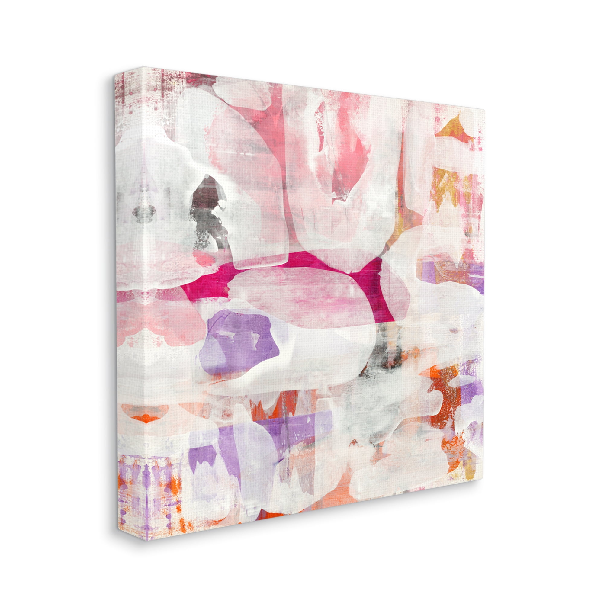 Stupell Industries Contemporary Pink Curved Shapes Abstract Pattern Collage Painting Gallery Wrapped Canvas Print Wall Art, Design by Jeff Iorillo