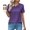 Purple, variant on ZHENWEI Womens Short Sleeve Pleated Tops Casual Crew Neck Blouses Fashion T-shirt