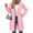 Pink#01, variant on Long Fleece Hoodies for Women Casual Zip Up Ribbed Hem Hoodie Versatile Fleece Fall Sweater Knee Length Long Sweatshirt Jacket with Pockets