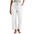 thumbnail image 3 of DYTTDG Women's Casual Drawstring Waist Pants | Elastic Waist Tapered Cropped Trousers with Adjustable Hem & Pockets, Loose Fit Lounge Pants, 3 of 6