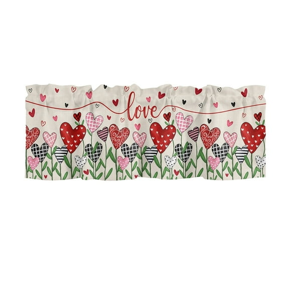 Binwennn Flower Shower Curtains for Bathroom 100 Percent Curtain Curtains 88 Inches Long Valentine's Day Kitchen Printed Curtain Fabric Decoration Bedroom Finished Curtains