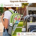 thumbnail image 6 of ZIATUBLES Clear Backpack, Heavy Duty Fabric & PVC Transparent Bookbag with Frog Daisy Butterfly Dragonfly Print, Large Capacity See Through Backpack for School College Work Travel Security, 6 of 7
