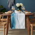 thumbnail image 2 of Marble Blue Table Runner - 36 Inch Long, Kitchen Dining Table Runner Dresser Scarves, Gold White Modern Gradient Ocean Wavy Ripple Farmhouse Decor for Coffee Tables Wedding Party Banquet, 2 of 8