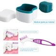 thumbnail image 3 of Denture Bath Case with Basket Denture Bath Cleaning Box Container Soaking Cup Cleaner Retainer Case Holder for Dentures for False Teeth, Plus Free Brush, 3 of 5