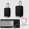 thumbnail image 6 of New York Xpress Luggage Sets 2 Piece Hardside Expandable Suitcase with Spinner Wheels, 20" Carry-on & 25" Medium Checked Luggage, Black, La13601, 6 of 8