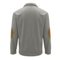 thumbnail image 4 of GrmtClth Corduroy Sweatshirts for Men Henley 1/4 Button Up Sweater Big&tall Long Sleeve Pullover Fall Stand Collar Sweatshirts Light Gray XL, 4 of 6