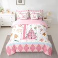thumbnail image 2 of Manfei Initial Letter L 7 Pieces Bedding Comforter Set,Graffiti Christmas Tree Full Bedding Set,Cartoon Gingerbread Man Fitted Sheet Flat Sheet For Girl,Breathable Bedroom Decoration Reversible, 2 of 8
