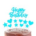 thumbnail image 4 of Gran oferta de Amazon, adornos para tartas de feliz cumpleaños, letras doradas con purpurina y estrellas de amor, juego de decoración de pasteles de fiesta Sincero Hogar, 4 of 6