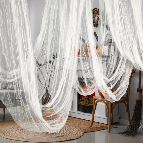 EBaokuup 300" x 80" White Halloween Gauze Cloth for Haunted House Decor