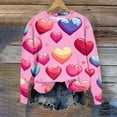 thumbnail image 4 of qucoqpe Valentine's Day Womens Tops Fashion Heart Printed Crew Neck Pullover Shirts Long Sleeve Sweatshirts, 4 of 5