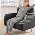 thumbnail image 5 of LAZZO Mid-Century Modern Accent Chair, Upholstered Armchair with Side Pocket for Living Room and Office, Black, 5 of 8