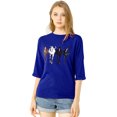thumbnail image 1 of INSPIRE CHIC Woman's Drop Shoulder 3/4 Sleeves Horse Print Loose Tops, 1 of 6