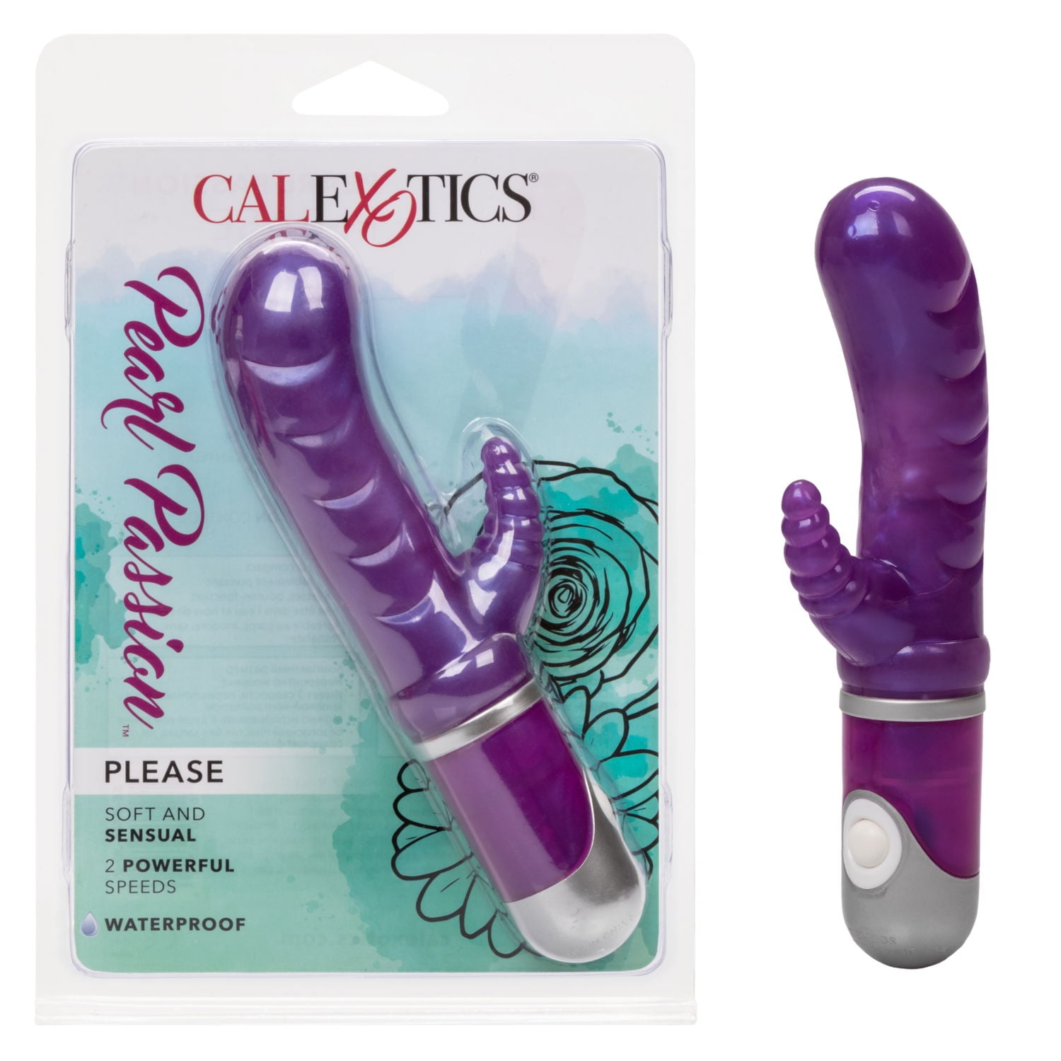 CalExotics Pearl Passion Please 2-Power Soft & Sensual G-Spot Curved Vibrator - Purple