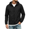 thumbnail image 3 of Men's Jackets Hooded Zip Up Casual Lightweight Windbreaker Jacket with Pockets Spring Fall Fashion Clothes, 3 of 9