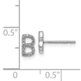 thumbnail image 3 of 14k White Gold Diamond Initial B Earrings 14k White Gold Earrings, 3 of 3