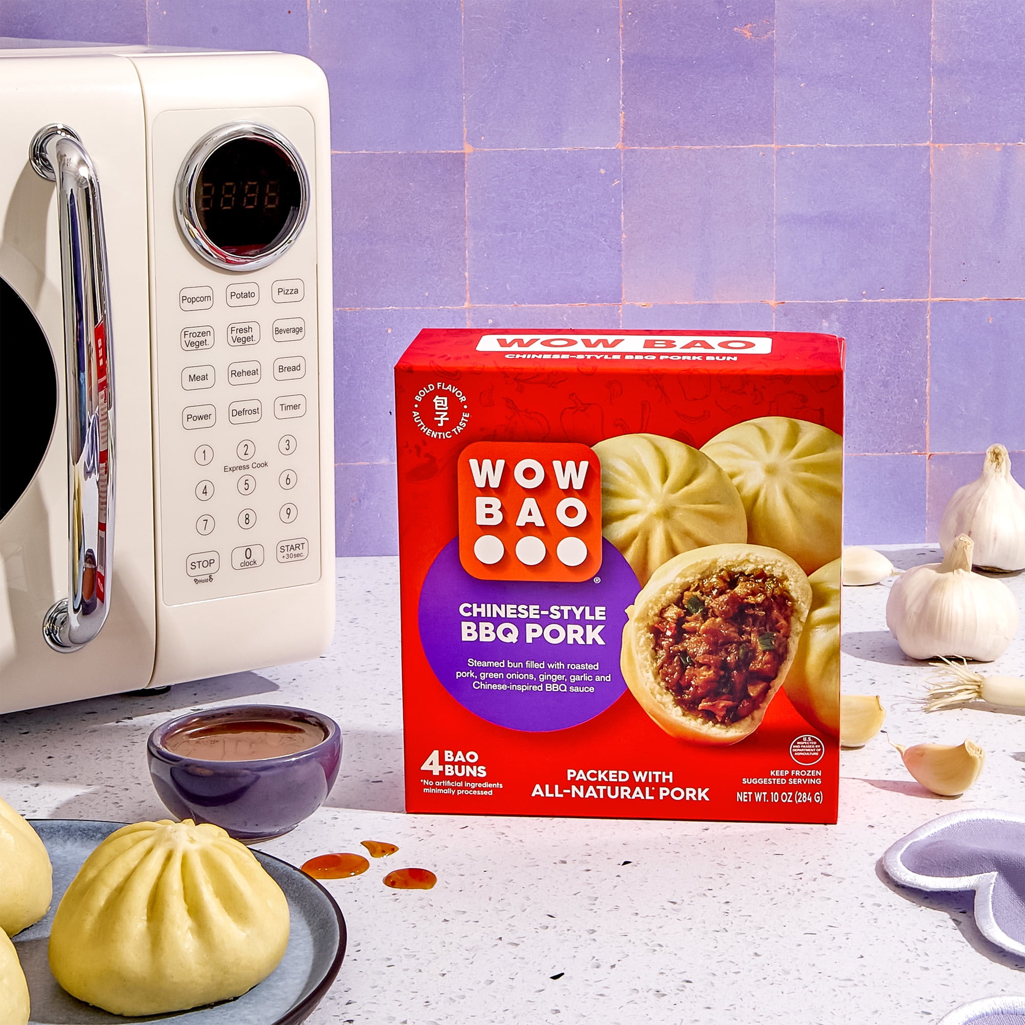 Wow Bao Chinese-Style BBQ Pork Bao, 4 pack, Frozen