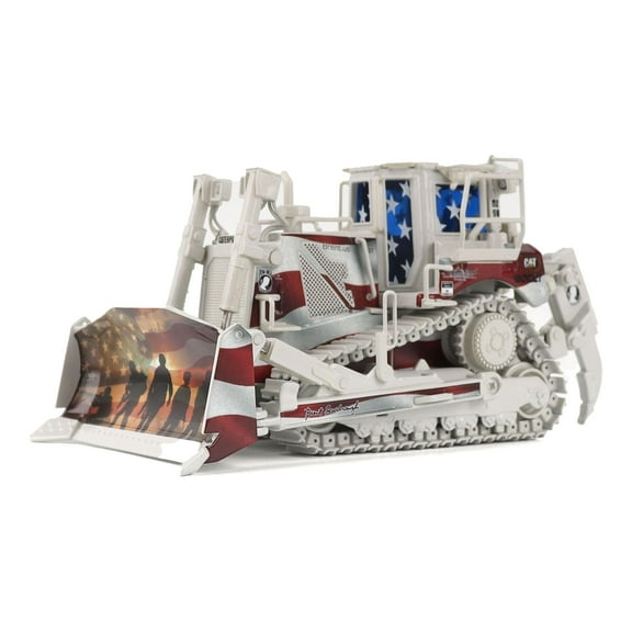 CAT Caterpillar D8T Track Type Tractor with Single Shank Ripper Patriotic Livery 1/50 Diecast Model by Diecast Masters