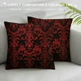 thumbnail image 3 of JEUXUS  Floral Gothic Red Black Pattern Throw Pillow Cover Vintage Flower Swirl Colorful Art Warm Cushion Case for Home Office Sofa Chair Bedroom, 3 of 5