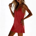 thumbnail image 4 of Pounoo Womens V Neck Sleeveless Dresses Loose Fit Curved Hem Lightweight Fabric Casual Dresses Beach Sundresses Gift, 4 of 7