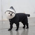 thumbnail image 1 of Cobertura completa Ropa para perros Chubasquero de una pieza para perros Suministros para mascotas con capucha (Negro XL), 1 of 6