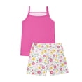 thumbnail image 4 of ITSAME Girls Summer Outfits 2-Piece, Thin Camisole and Floral Print Shorts Comfort Loungewear Set Hot Pink Size 6, 4 of 7