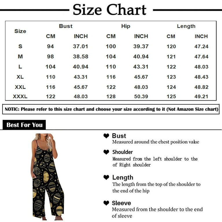 UoCefik Easter Jumpsuits for Women Dressy Sleeveless Easter Rabbit Bunny  Eggs Printed Bib Overalls Summer Wide Leg Jumpsuits Spring Casual One Piece  Rompers Comfy Long Pants Multicolor M 