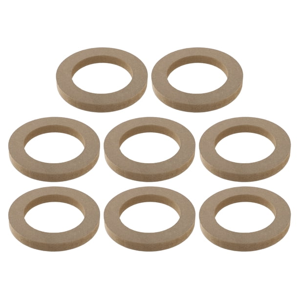 Unique Bargains 8 piezas universales de 4 pulgadas altavoz subwoofer montaje anillos espaciadores madera maciza beige
