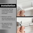 thumbnail image 6 of Toilet Paper Holder Spring Rod – Adjustable 3.75–6.5 Inch Replacement Roller Spindle for Bathroom Tissue Dispensers – Spring-Loaded Bar – 2 White + 1 Chrome – Pack of 3, 6 of 7