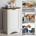 thumbnail image 5 of HARIPUL 13 Gallons Tilt Out Trash Cabinet with Deodorizing Function, Free Standing Kitchen Trash Cabinet Recycling Garbage Cabinet, White, 5 of 9