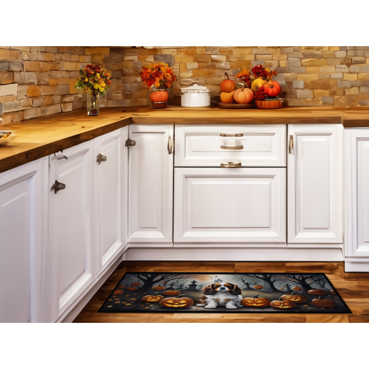 Cavalier Spaniel Spooky Halloween Runner Mat 28x58 58 in x 28 in