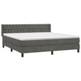 thumbnail image 4 of vidaXL Box Spring Bed with Mattress Dark Gray 72"x83.9" California King Velvet, 4 of 6