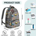 thumbnail image 5 of Monster Cartoon Truck Gray Pattern Cute School Backpack Bag with Padded Back and Adjustable Shoulder Straps 16.9 X 12.6 X 5.9 Inches, 5 of 5