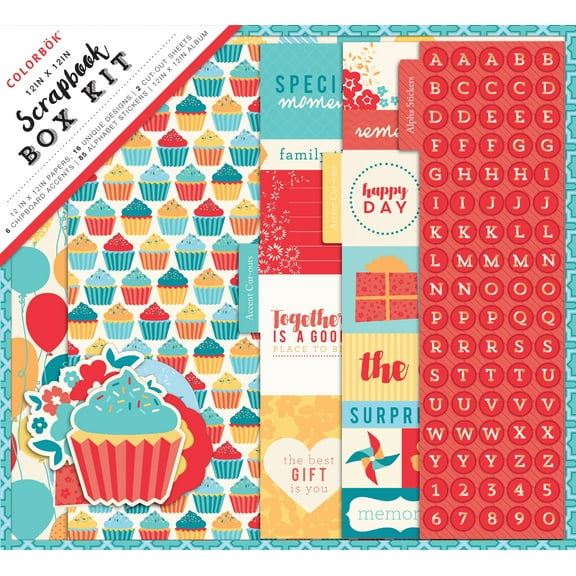 Colorbok Celebration Multicolor Scrapbook Paper Box Kit, 12in x 12in