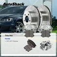 thumbnail image 3 of AutoShack Rear Brake Rotors, Premium Pads & Calipers for Honda, Odyssey 2011-2017, FWD V6 3.5L - Silver Zinc Coated Drilled & Slotted - SilverShield Pro - 13.13" (333.5 mm), 5-Lug, 3 of 5