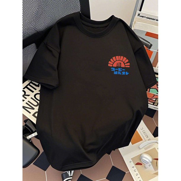 Japanese Style Boy T-shirts Hip Hop Regular Size Streetwear Casual Heavyweight 220gsm Cotton Fashion Brand Unisex Tees Short Sleeve Male Tops Drinks